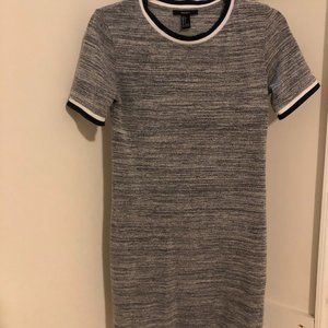 Forever 21 Gray Mini Dress with Stripe Details Size S